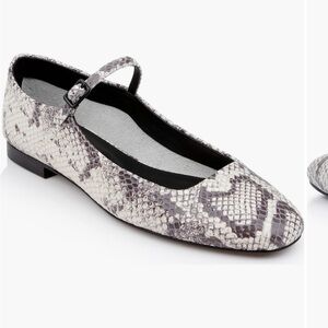 NIB L'AGENCE Gray & White Snakeskin Mary Jane Flats